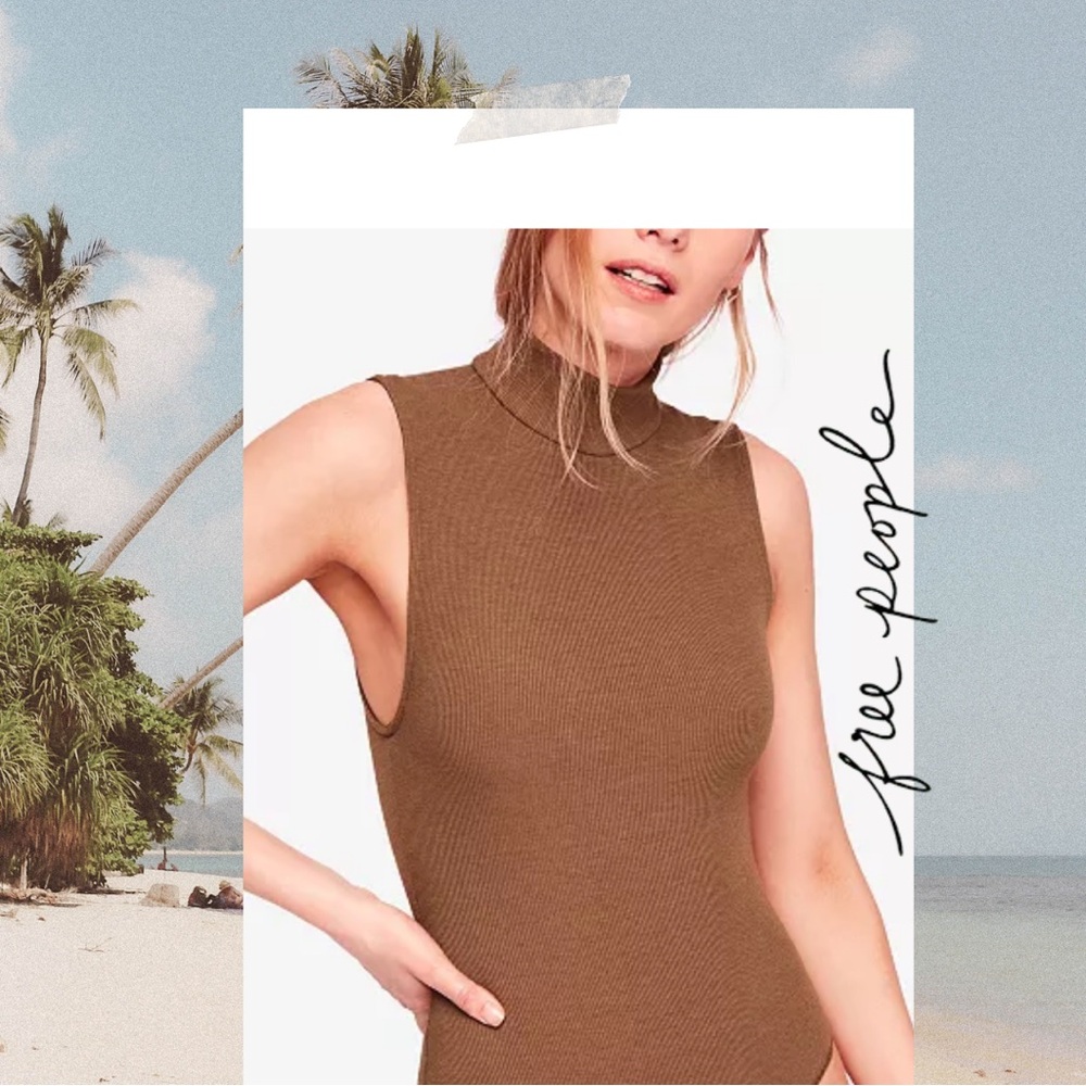 🌟Free People - Save Tonight Mock-Neck Thong Bodysuit🌟